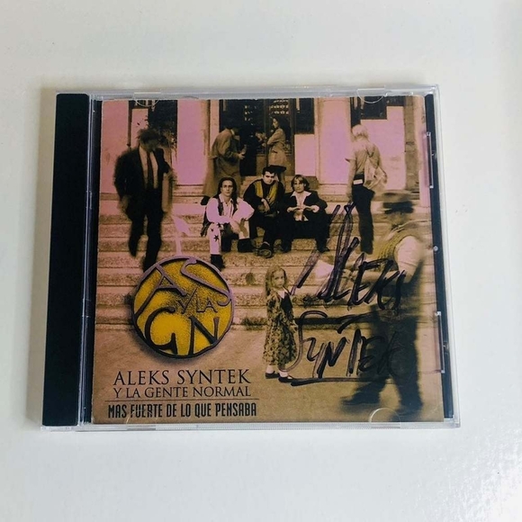 Rare! CD Autographed Aleks Syntek ‎– Mas Fuerte De Lo Que Pensaba